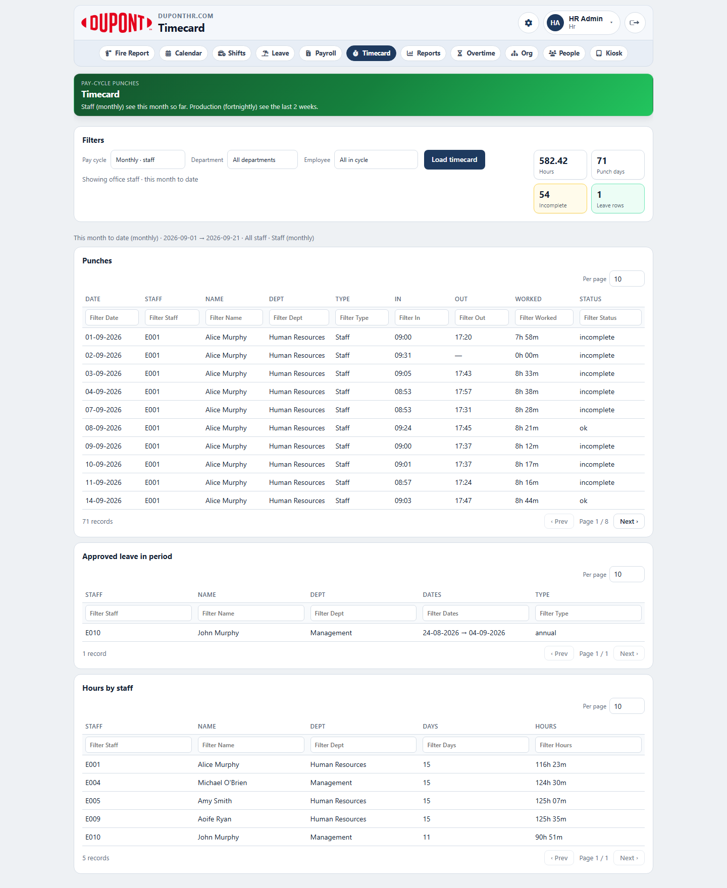 Timecard